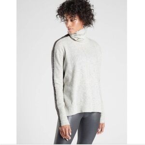 Athleta Transit Colorblock Turtleneck Wool Sweater
